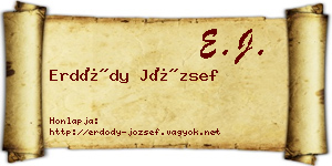 Erdődy József névjegykártya